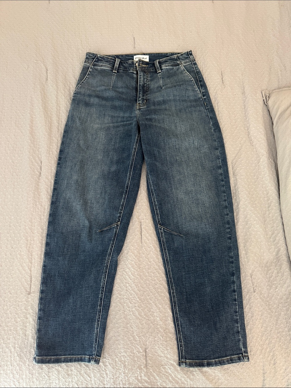 Relaxed Boyfriend Jeans in Washed Dark Blue